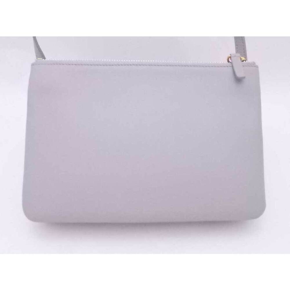 Celine Trio Crossbody Shoulder Bag Gray Gold Leather - Picture 3 of 4